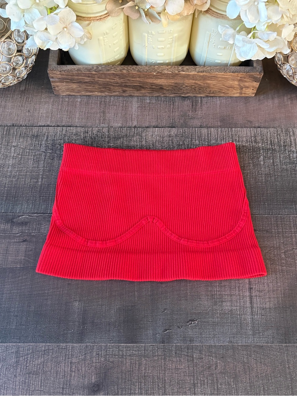 Intimately Free People Red Ribbed Tube Top XS/S